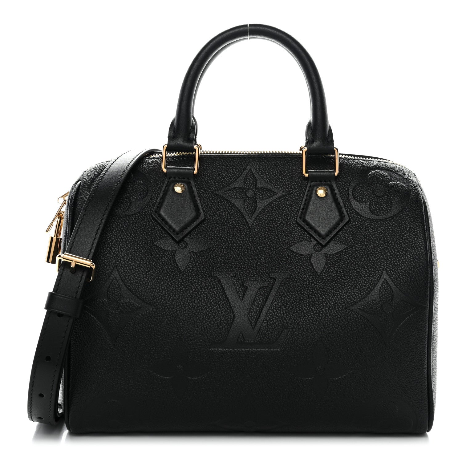 Louis Vuitton Empreinte Monogram Giant Speedy Bandouliere 25 Black 2 of 28