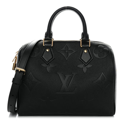 Louis Vuitton Empreinte Monogram Giant Speedy Bandouliere 25 Black 2 of 28
