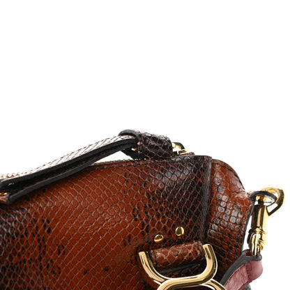 Chloe Calfskin Watersnake Embossed Medium Marcie Satchel Sepia Brown 14 of 14