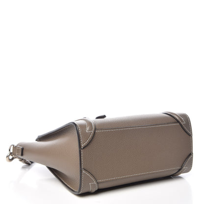 Celine Drummed Calfskin Nano Luggage Souris 5 of 9