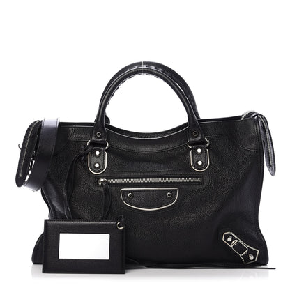 Balenciaga Chevre Silver Metallic Edge Hardware City Black 1 of 11