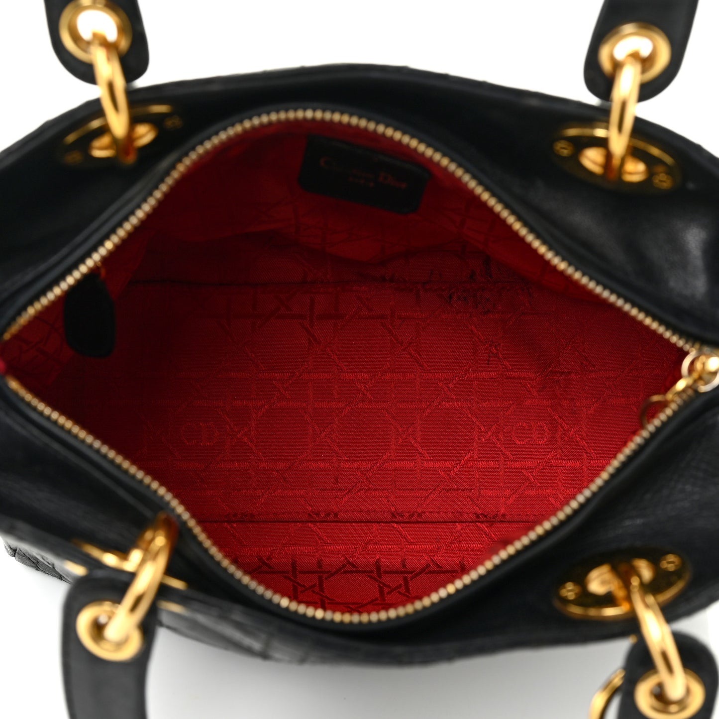 Lambskin Cannage Medium Lady Dior Black