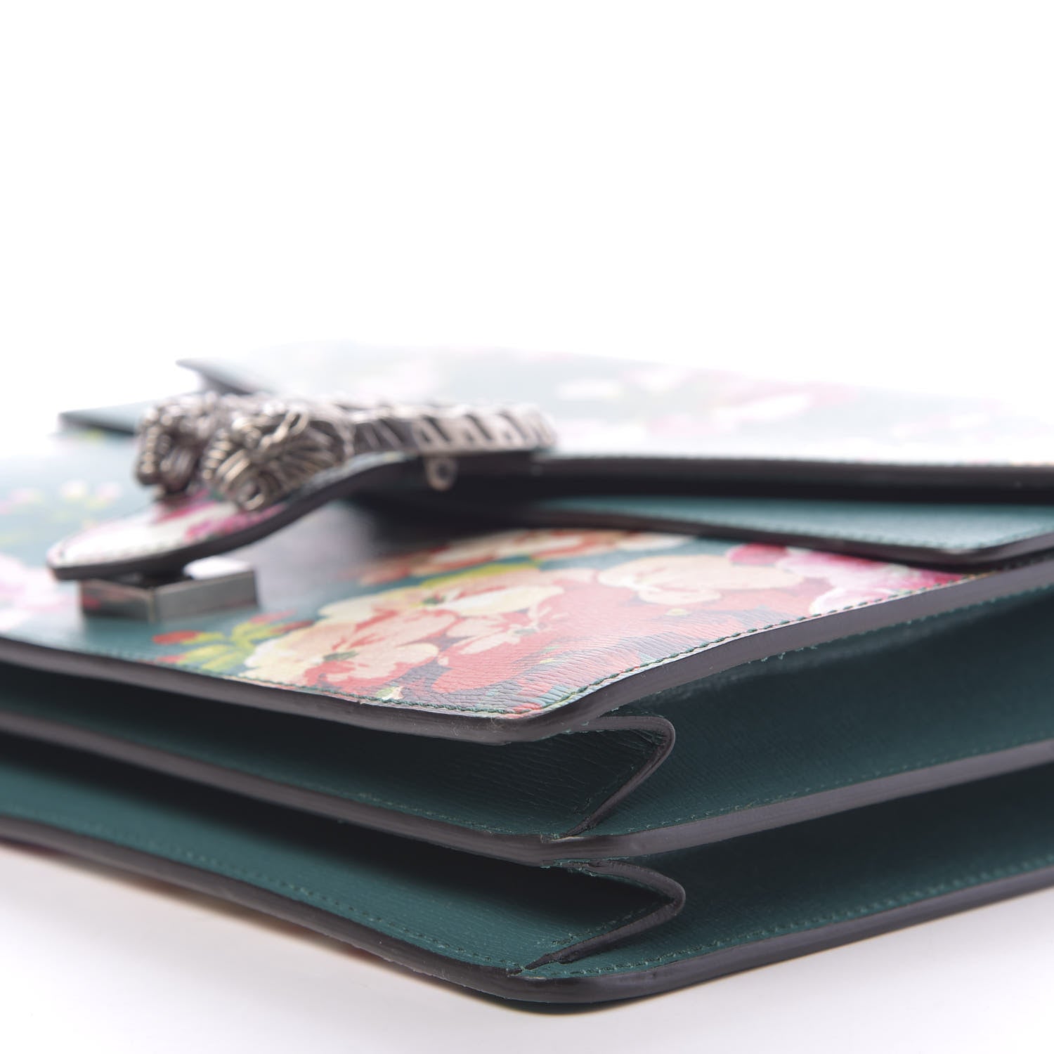 Gucci Calfskin Blooms Print Medium Dionysus Shoulder Bag Bright Emerald Multicolor 7 of 10