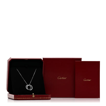 Cartier 18K White Gold Palladium Black Ceramic Diamond Trinity Pendant Necklace 5 of 5