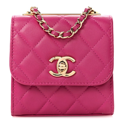 Chanel Lambskin Quilted Mini Trendy CC Clutch With Chain Fuchsia 1 of 11