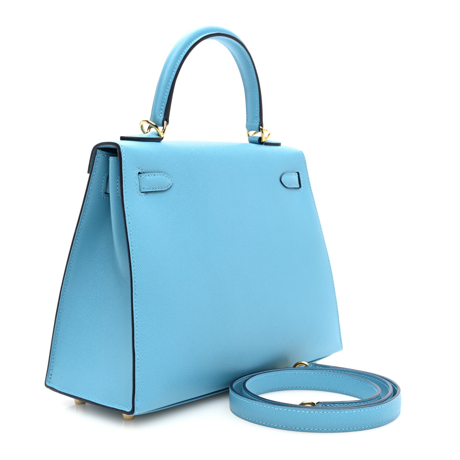 Hermes Madame Calfskin Kelly Sellier 25 Bleu du Nord 3 of 11