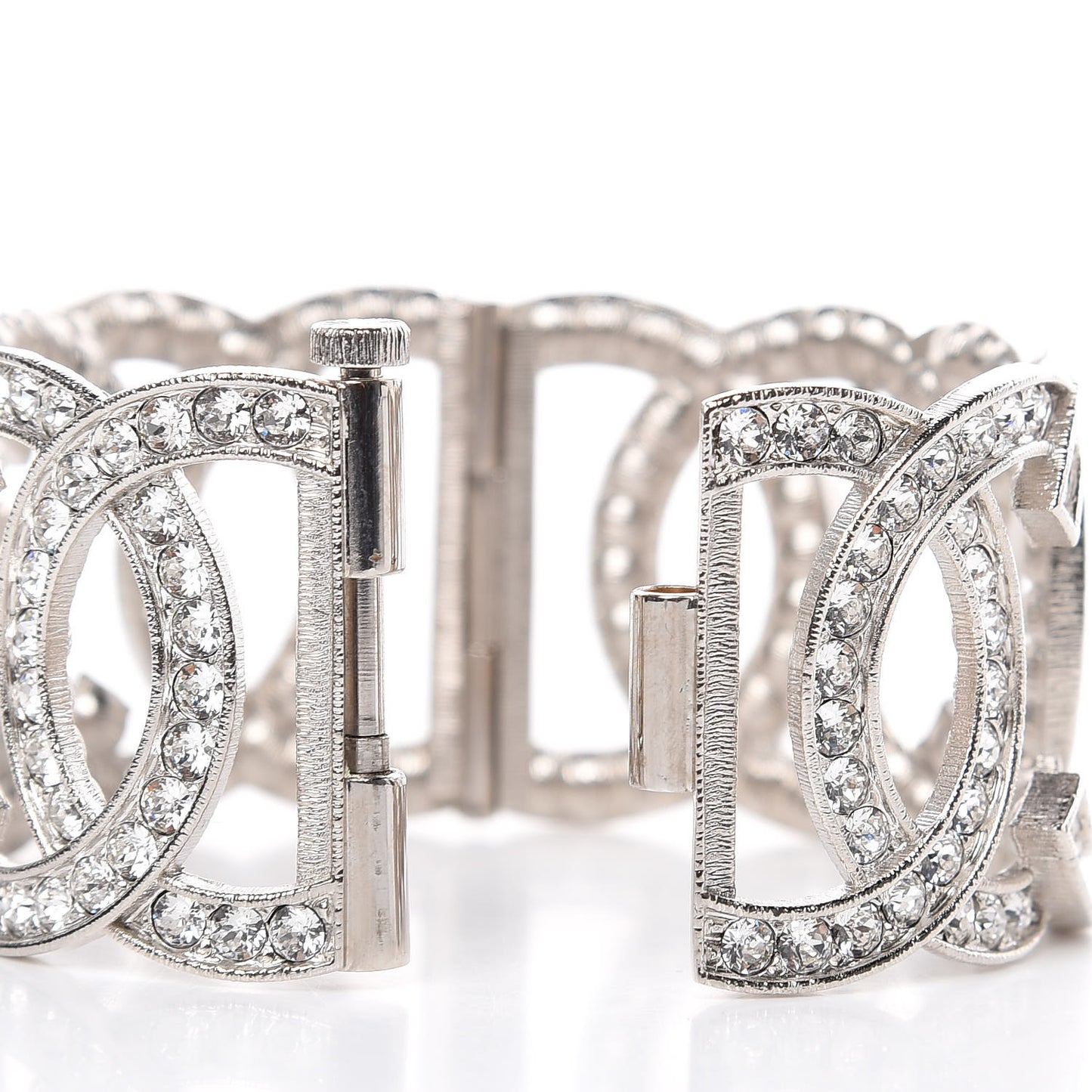 Crystal CC Cuff Bracelet Silver