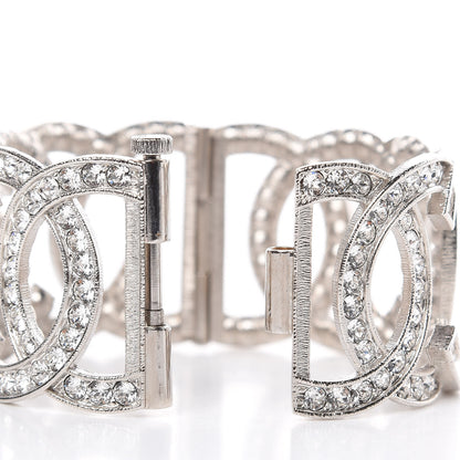 Chanel Crystal CC Cuff Bracelet Silver 5 of 5