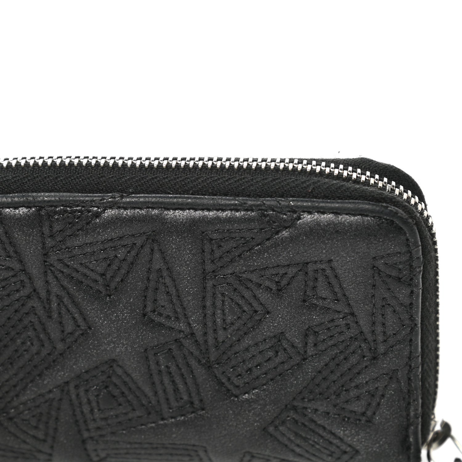 Chanel Metallic Lambskin Star Embossed Coin Purse Case Black 10 of 11