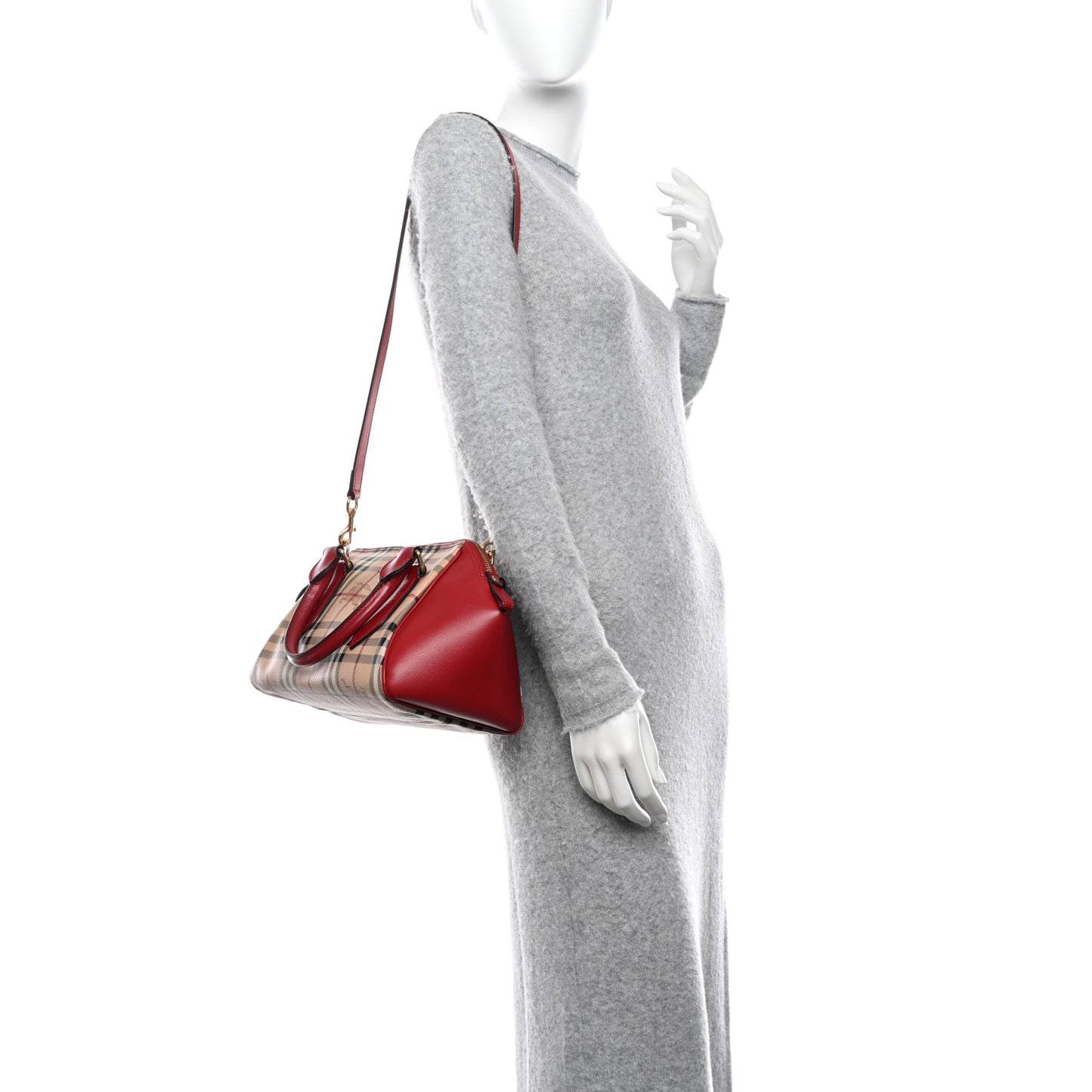 Haymarket Check Small Blaze Satchel Military Red