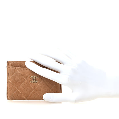 Chanel Caviar Quilted Card Holder Dark Beige 2 of 13