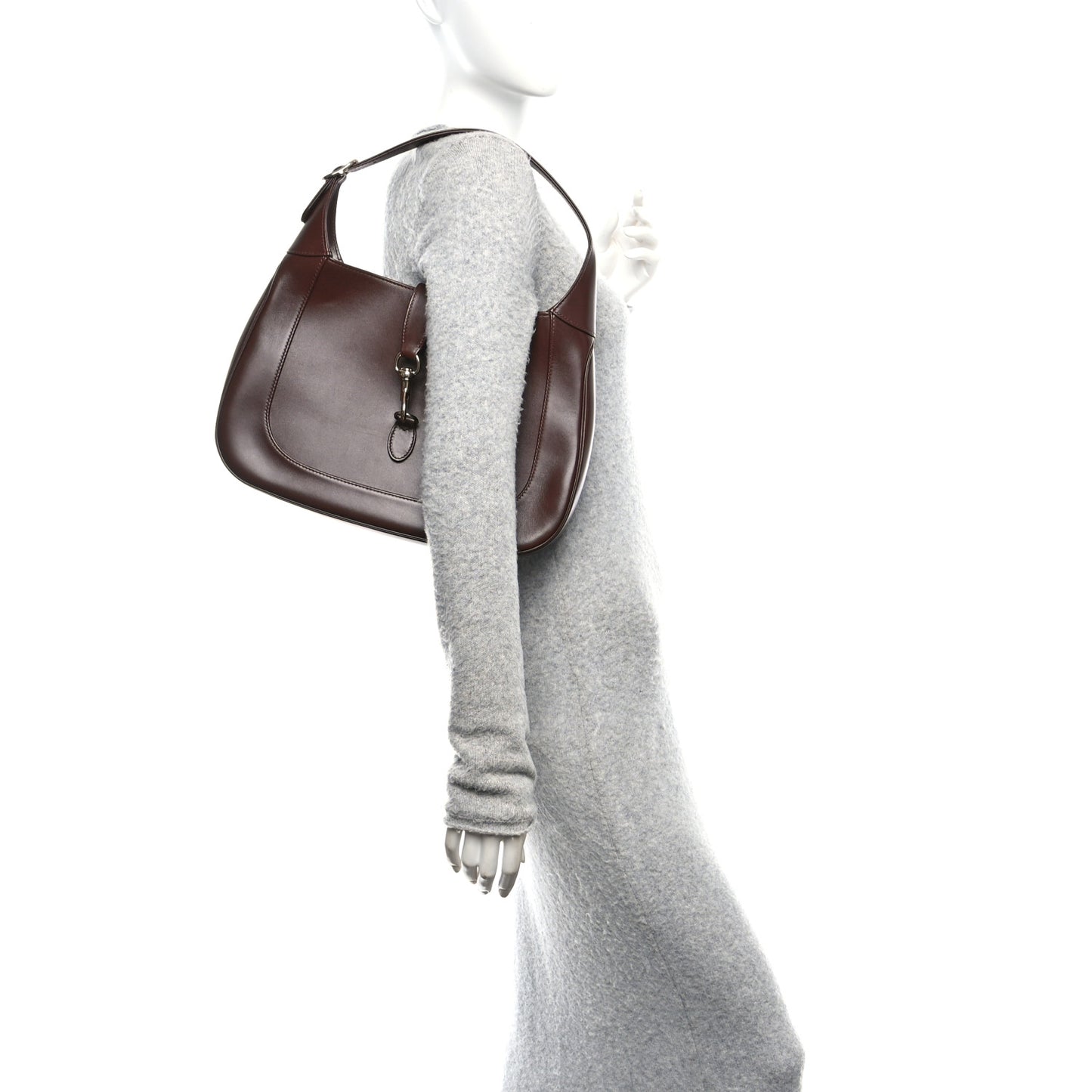 Ancora Calfskin Medium Jackie Shoulder Bag Sweet Chestnut