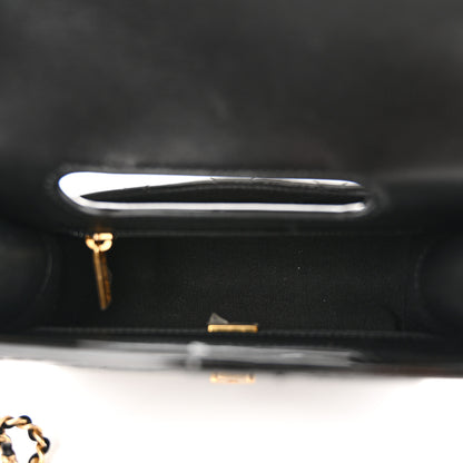 Chanel Patent Quilted Mini Graphic Catch Flap Black 5 of 10