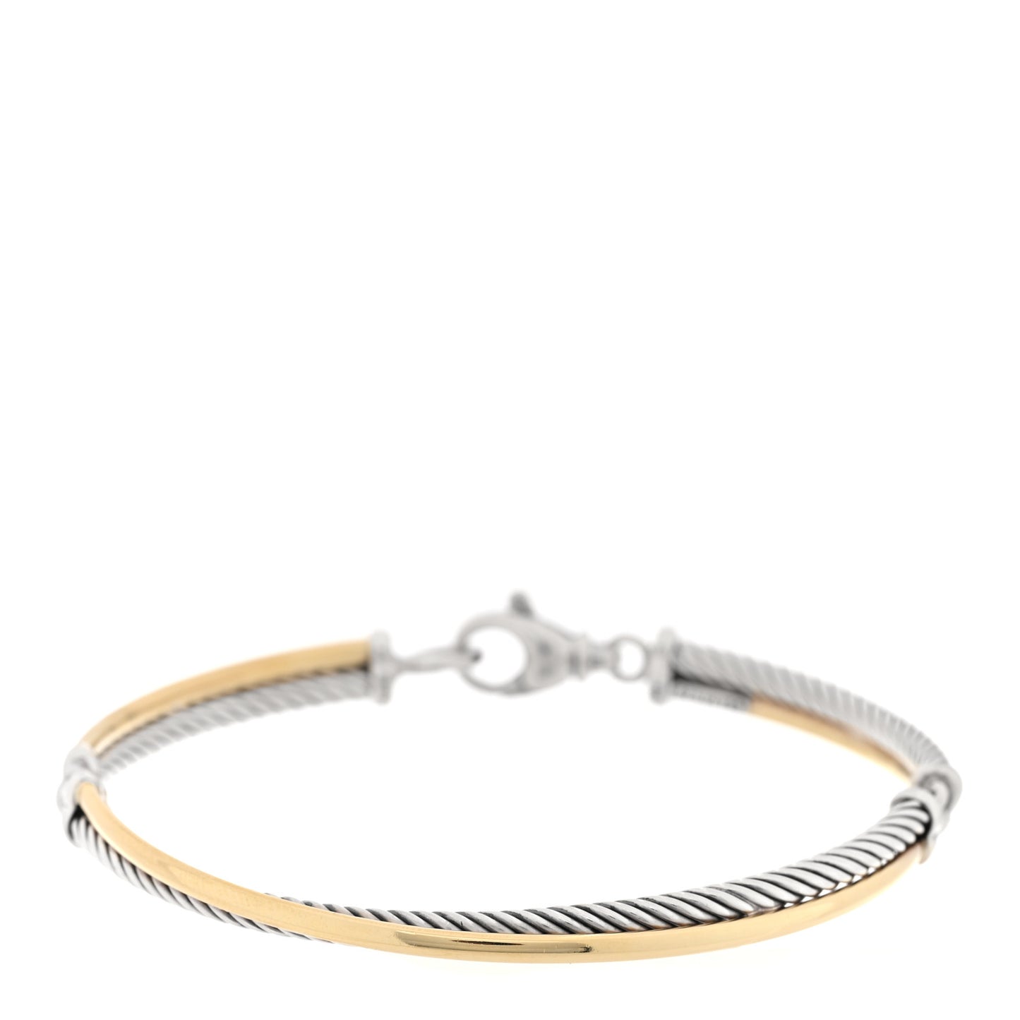 Sterling Silver 18K Yellow Gold 3mm Crossover Bracelet