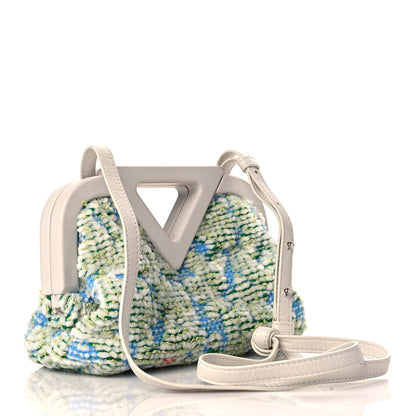 Bottega Veneta Textured Fabric Medium The Point Triangle Bag White Multicolor 3 of 9