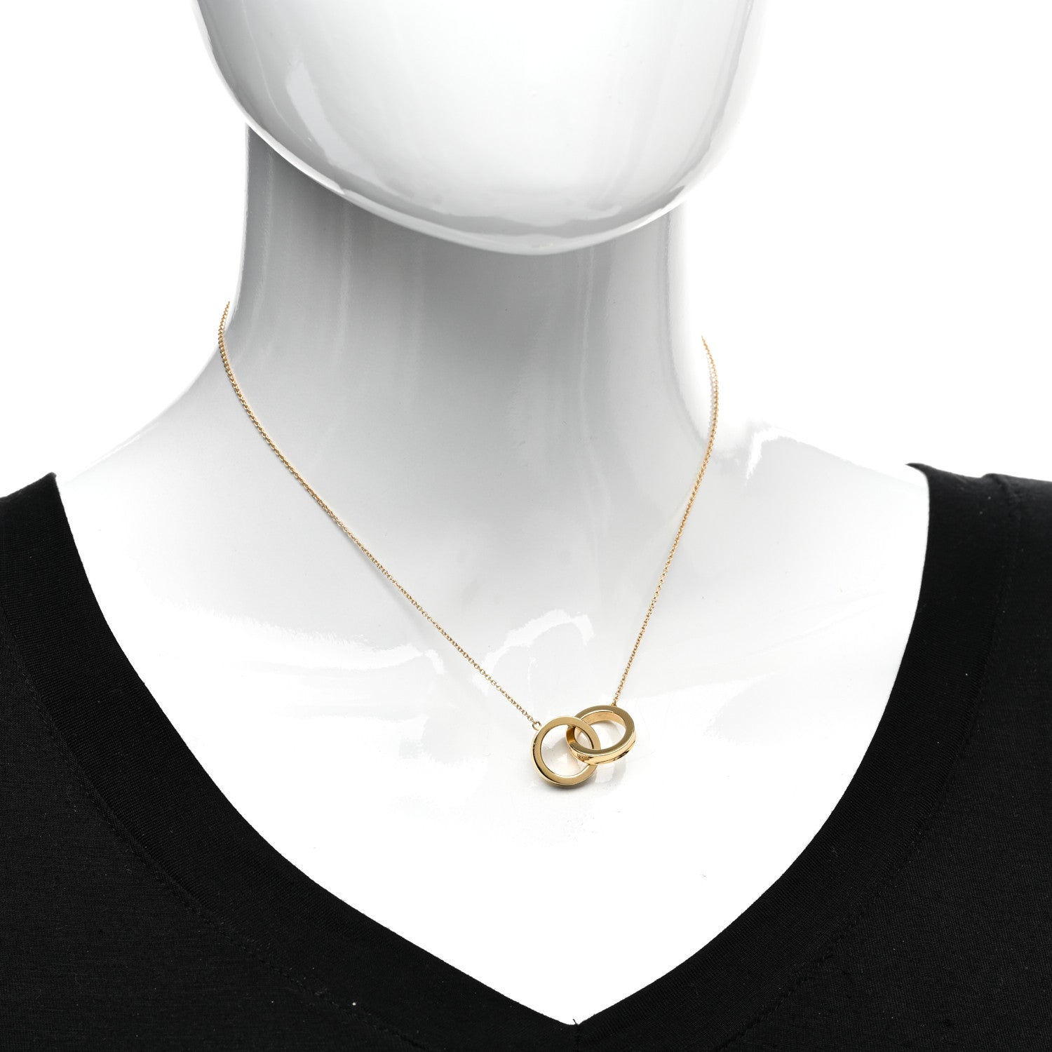 Tiffany 18K Yellow Gold 1837 Interlocking Circles Pendant Necklace 2 of 5