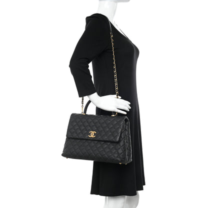 Chanel Caviar Quilted Medium Coco Handle Flap Black 2 of 12