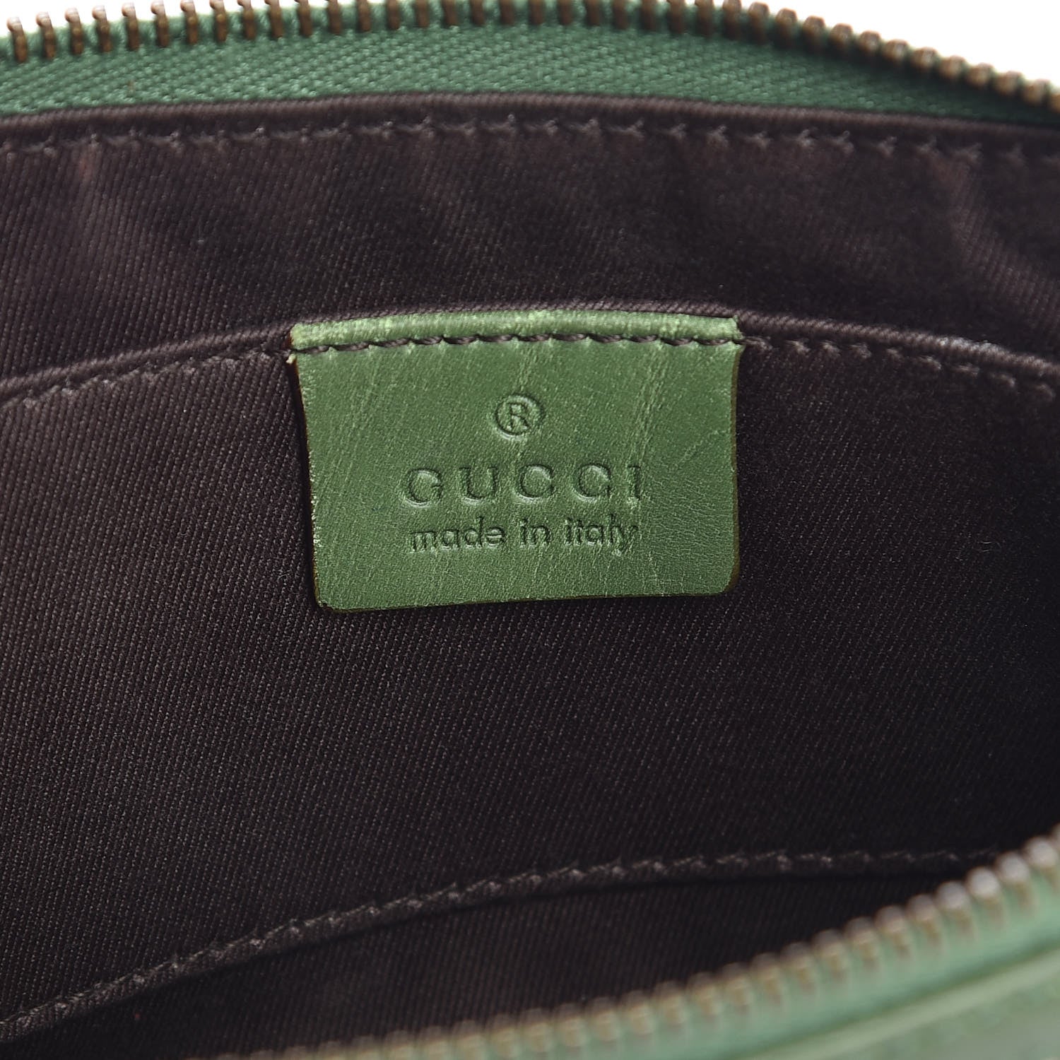 Gucci Suede Monogram Horsebit Nail Chain Pochette Green 6 of 11