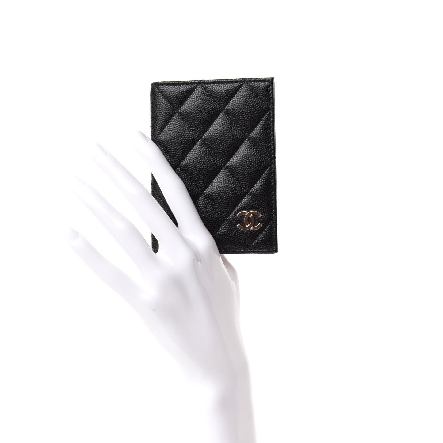 Caviar Quilted Card Holder Wallet Black