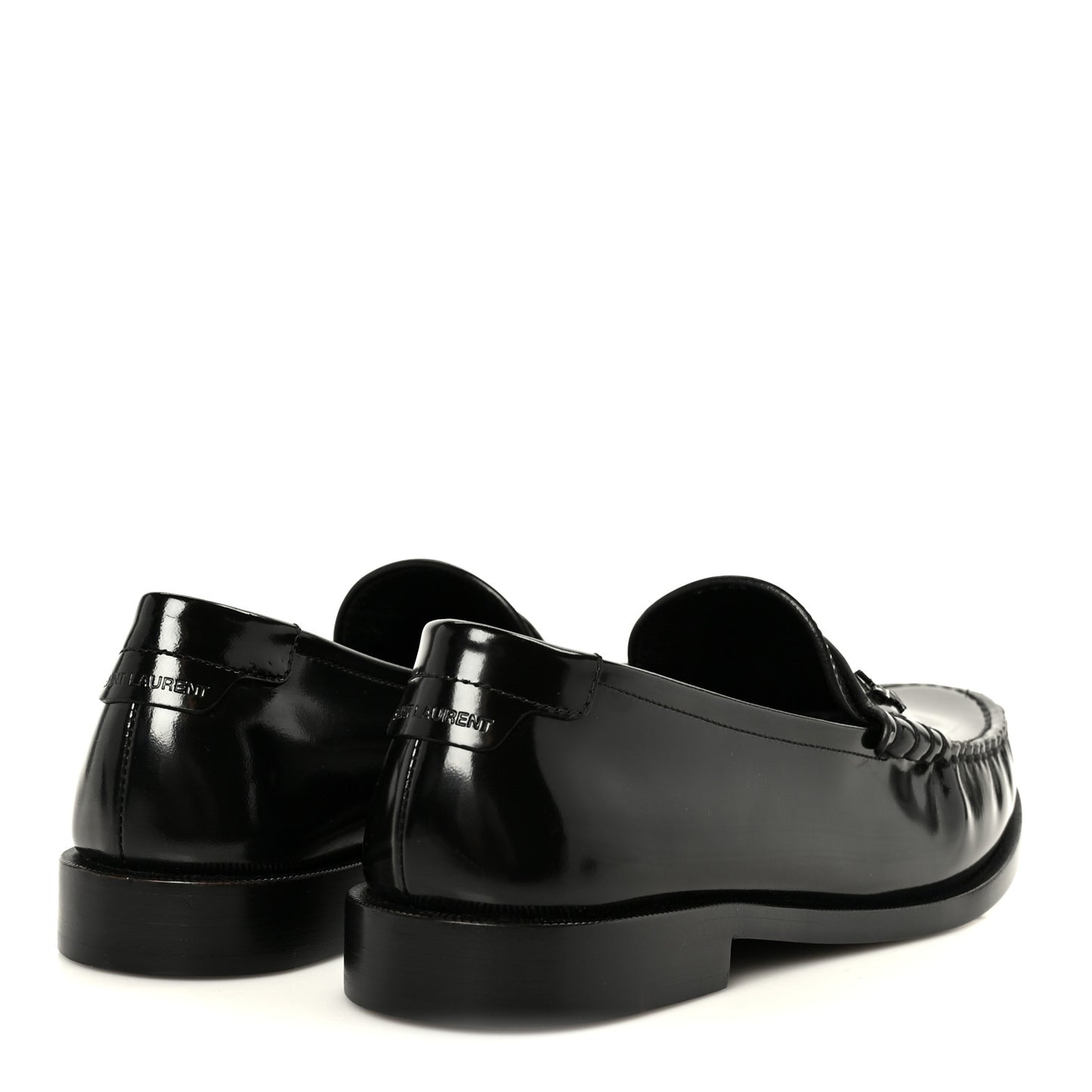 Glazed Calfskin Le Loafer 15 Penny Slippers 39.5 Black