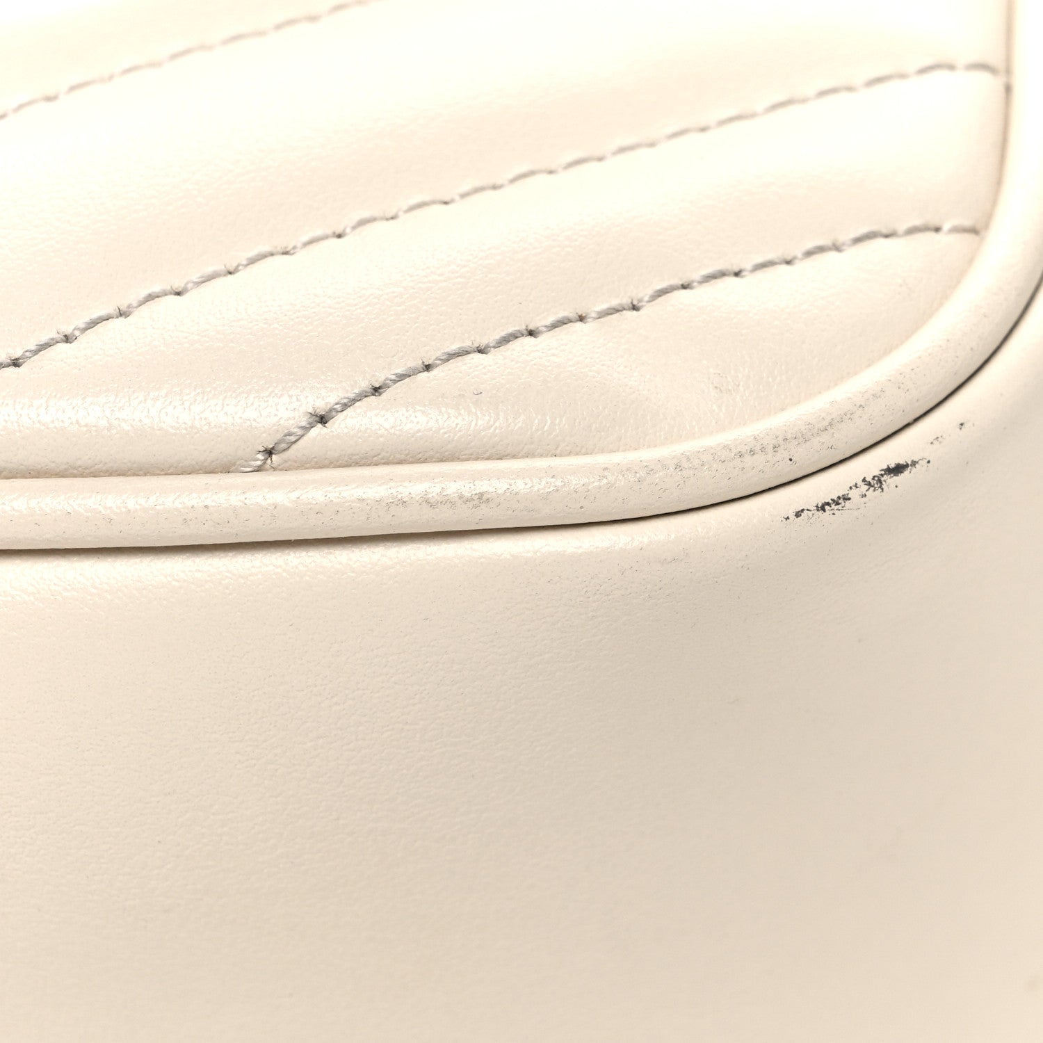 Gucci Calfskin Matelasse Small GG Marmont Chain Shoulder Bag White 11 of 11