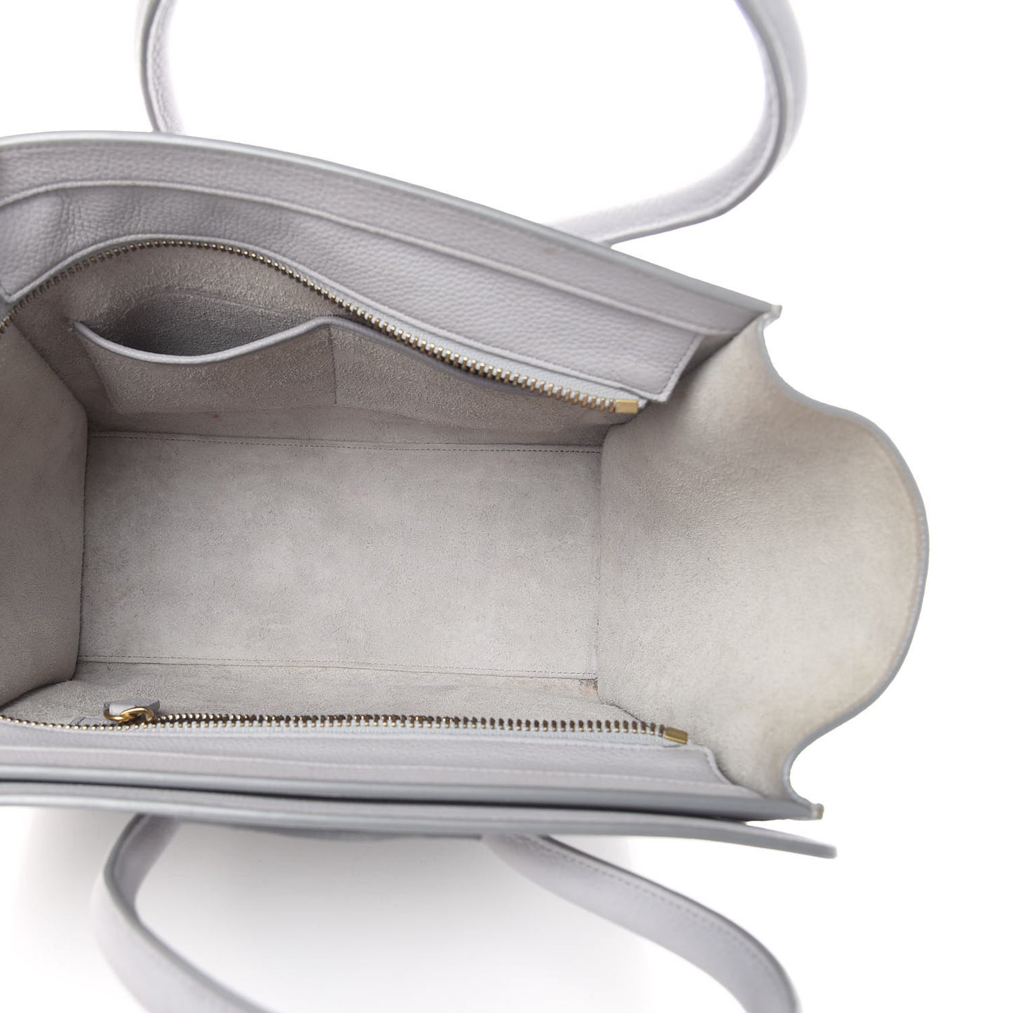 Drummed Calfskin Micro Luggage Light Grey