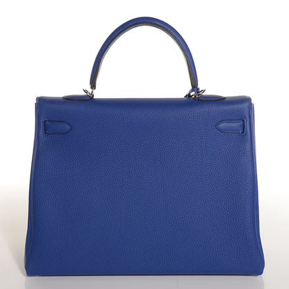Hermes Togo Kelly Retourne 35 Bleu Electrique 5 of 28