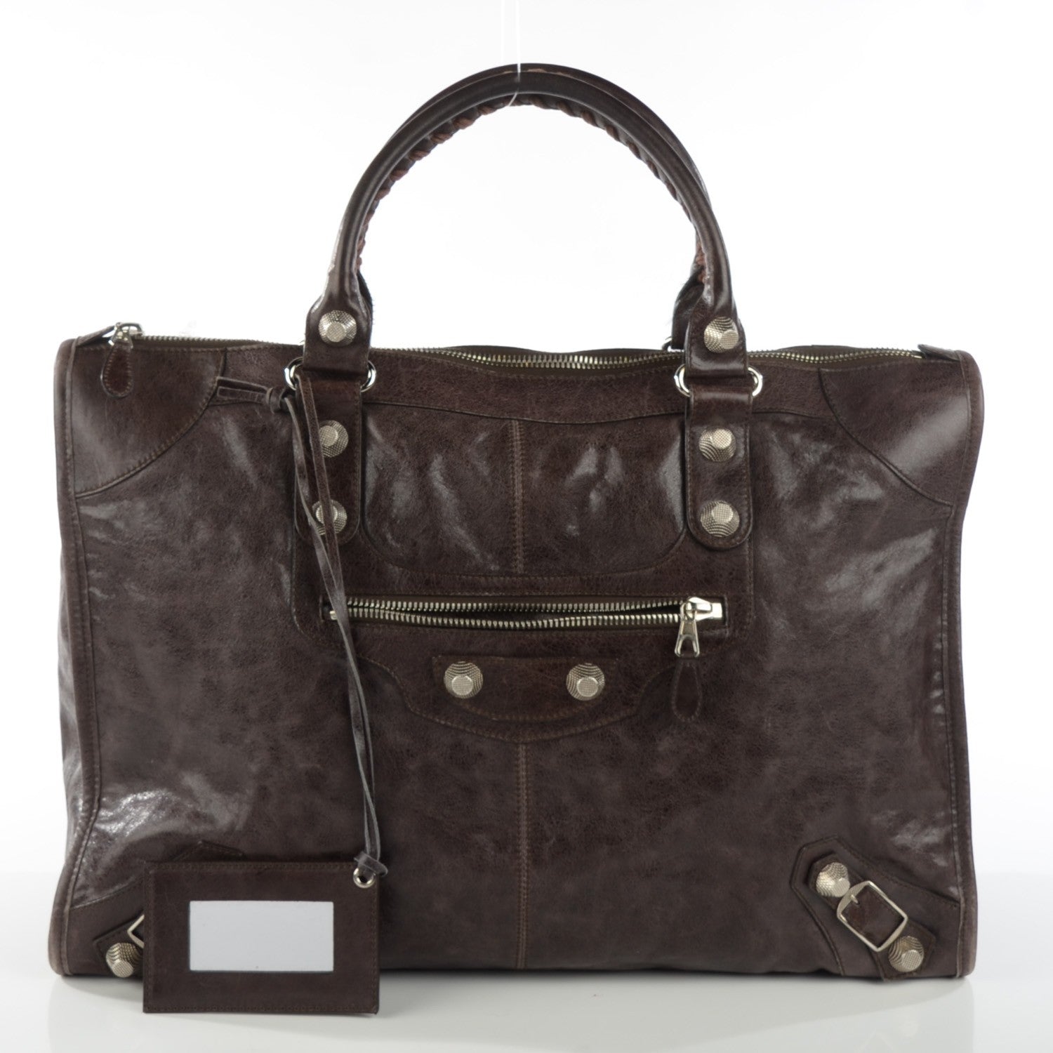 Balenciaga Agneau Giant 21 Silver Hardware Weekender Cafe 3 of 9