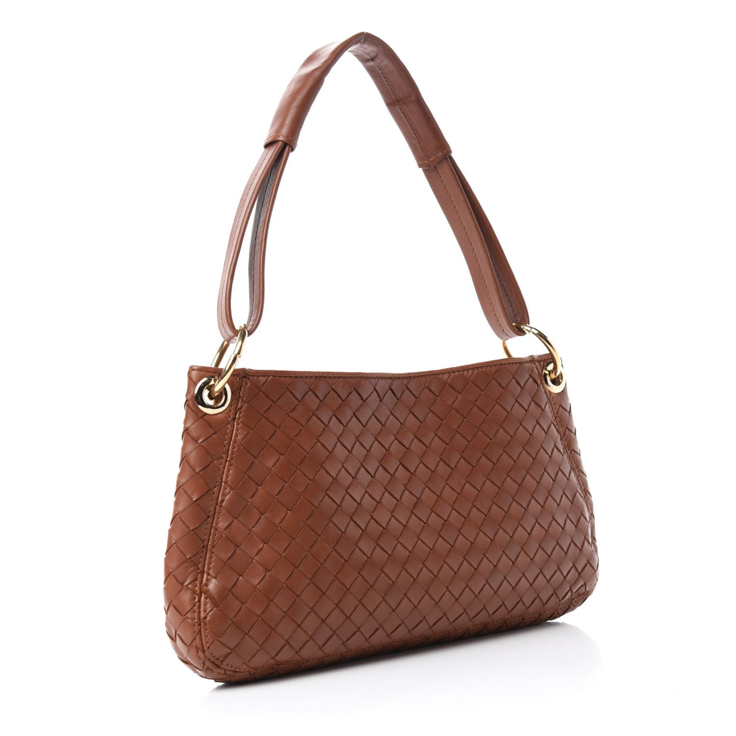 Nappa Intrecciato Small Shoulder Bag Light Brown