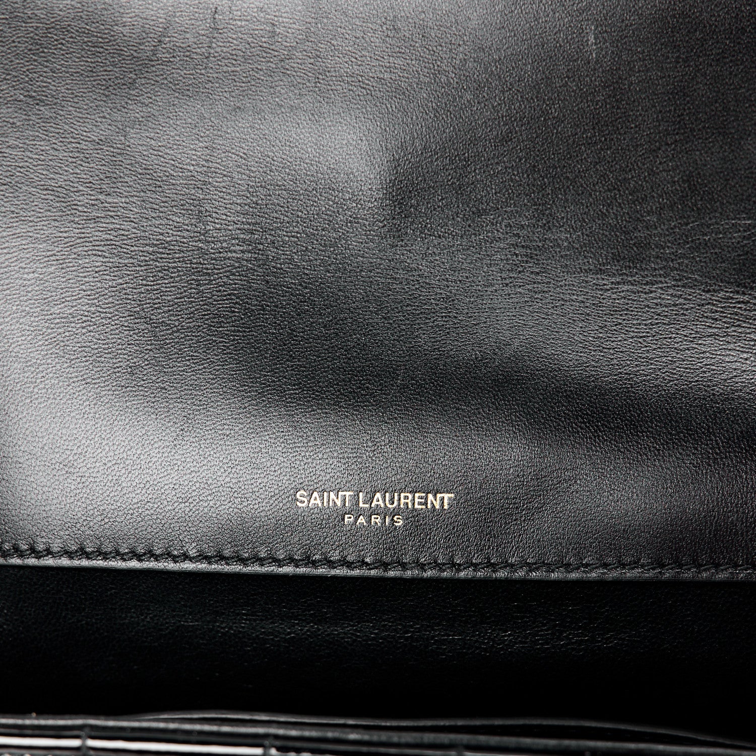 Saint Laurent SAINT LAURENT Patent Matelasse Monogram Large Vicky Chain Bag Black 6 of 16
