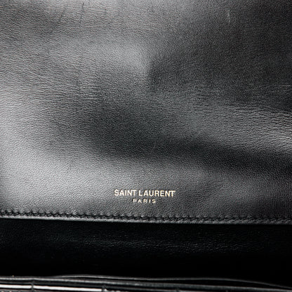 Saint Laurent SAINT LAURENT Patent Matelasse Monogram Large Vicky Chain Bag Black 6 of 16