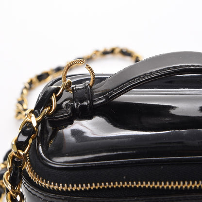 Chanel Patent CC Vanity Cosmetic Case Black 10 of 13