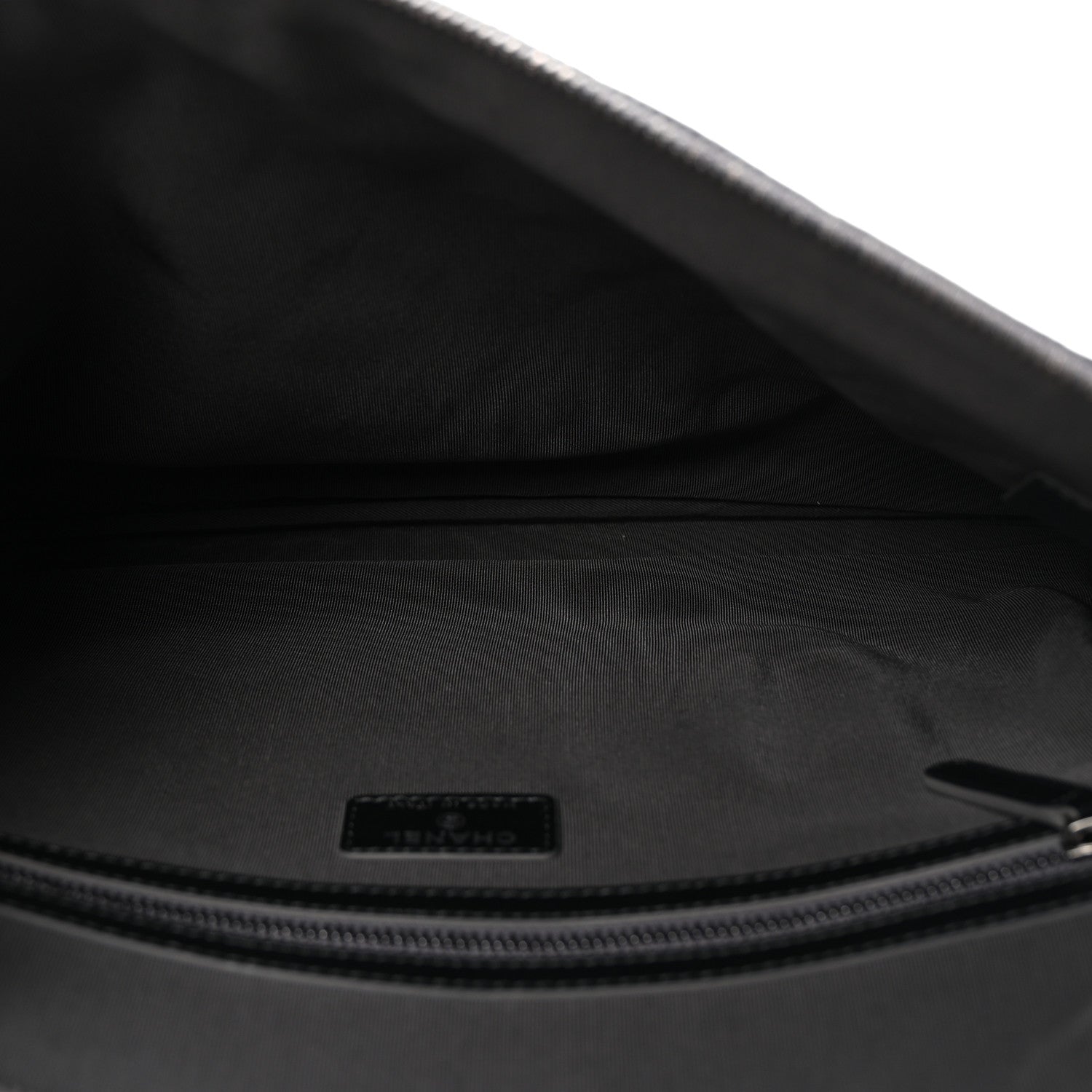 Chanel Aged Calfskin Quilted Large Tassel Cosmetic Case Dark Grey 5 of 8