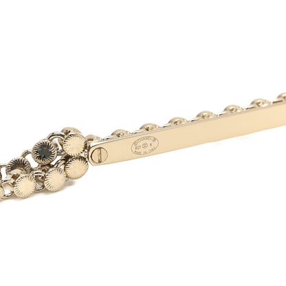 Chanel Metal Crystal Pearl CC Chandelier Headband Gold Black Grey 4 of 5