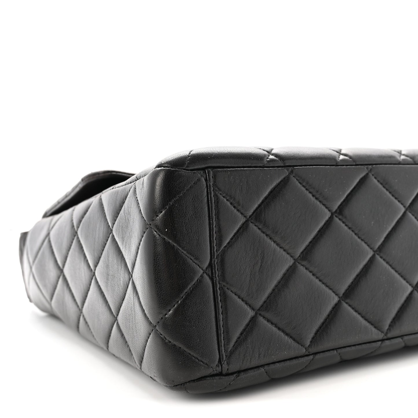 Lambskin Quilted Flap Shoulder Bag Black