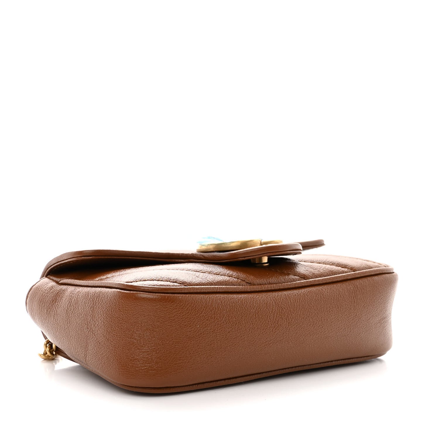 Azalea Calfskin Matelasse Diagonal Super Mini GG Marmont Shoulder Bag Cuir
