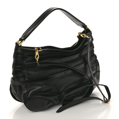 Burberry Lambskin Bridle Calfskin Small Dutton Hobo Black 3 of 10