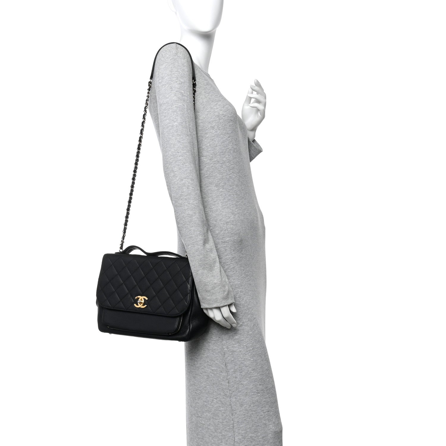 Chanel Caviar Quilted Large Business Affinity Flap Black 2 of 14