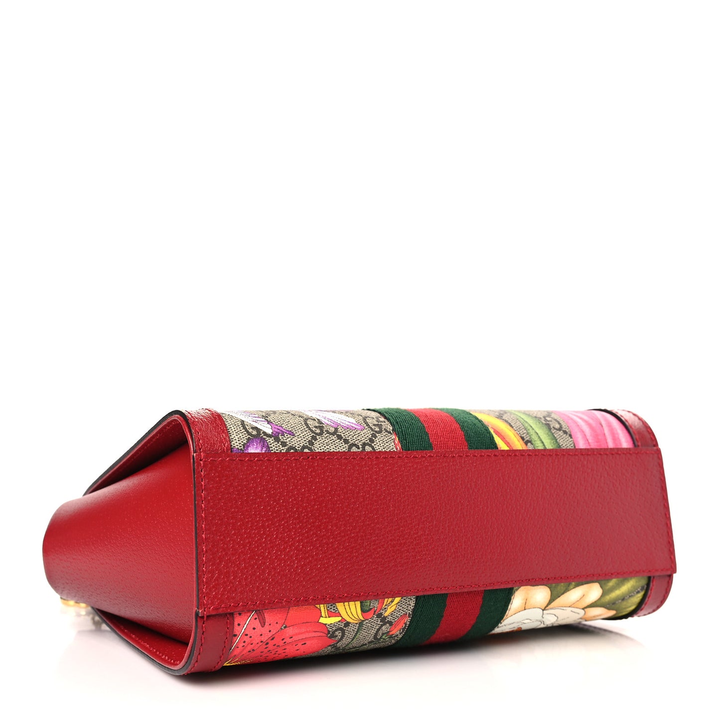 GG Supreme Monogram Flora Web Small Ophidia Tote Bag Red