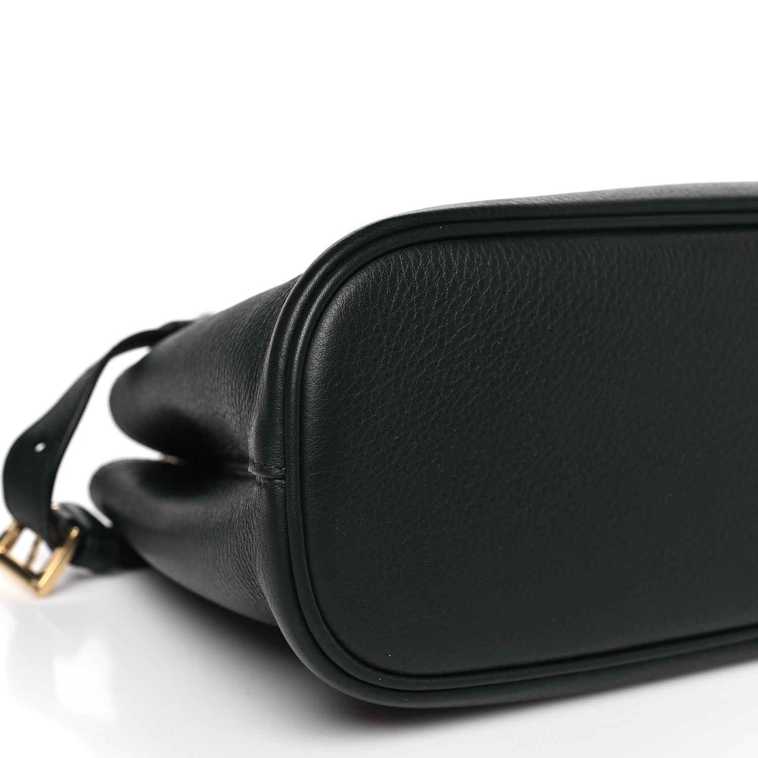 Prada Soft Grain Calfskin Small Double Belt Tote Black 8 of 9