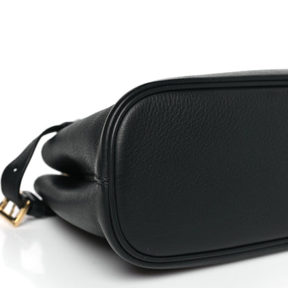 Prada Soft Grain Calfskin Small Double Belt Tote Black 8 of 9