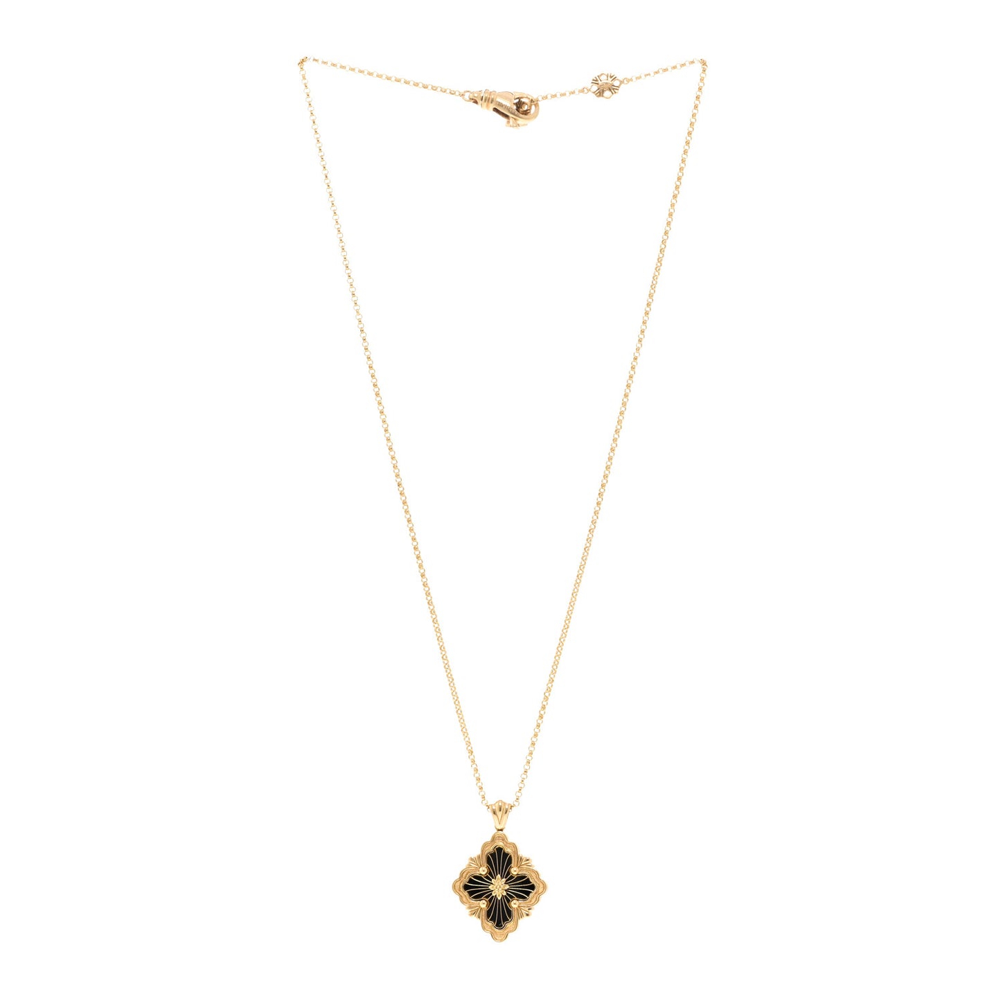 18K Yellow Gold Black Onyx Opera Tulle Necklace