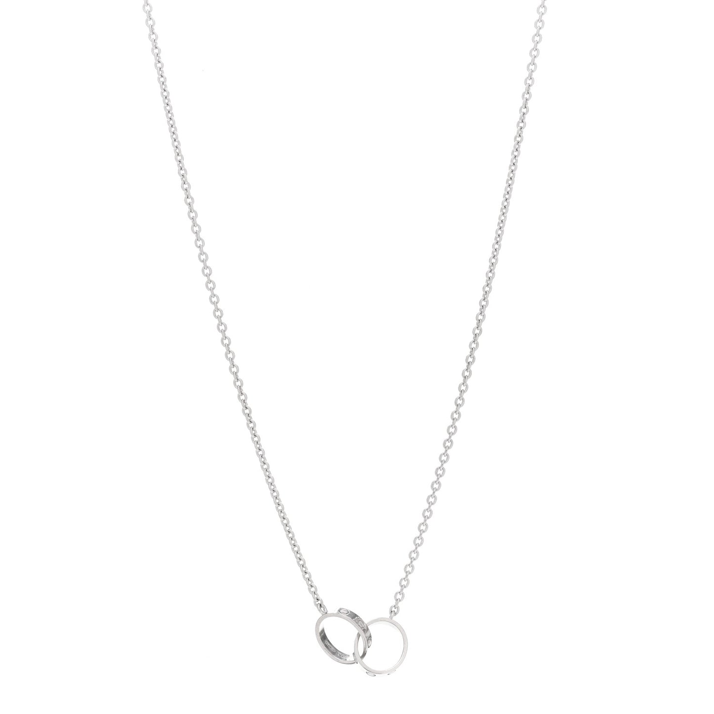 18K White Gold Interlocking LOVE Necklace