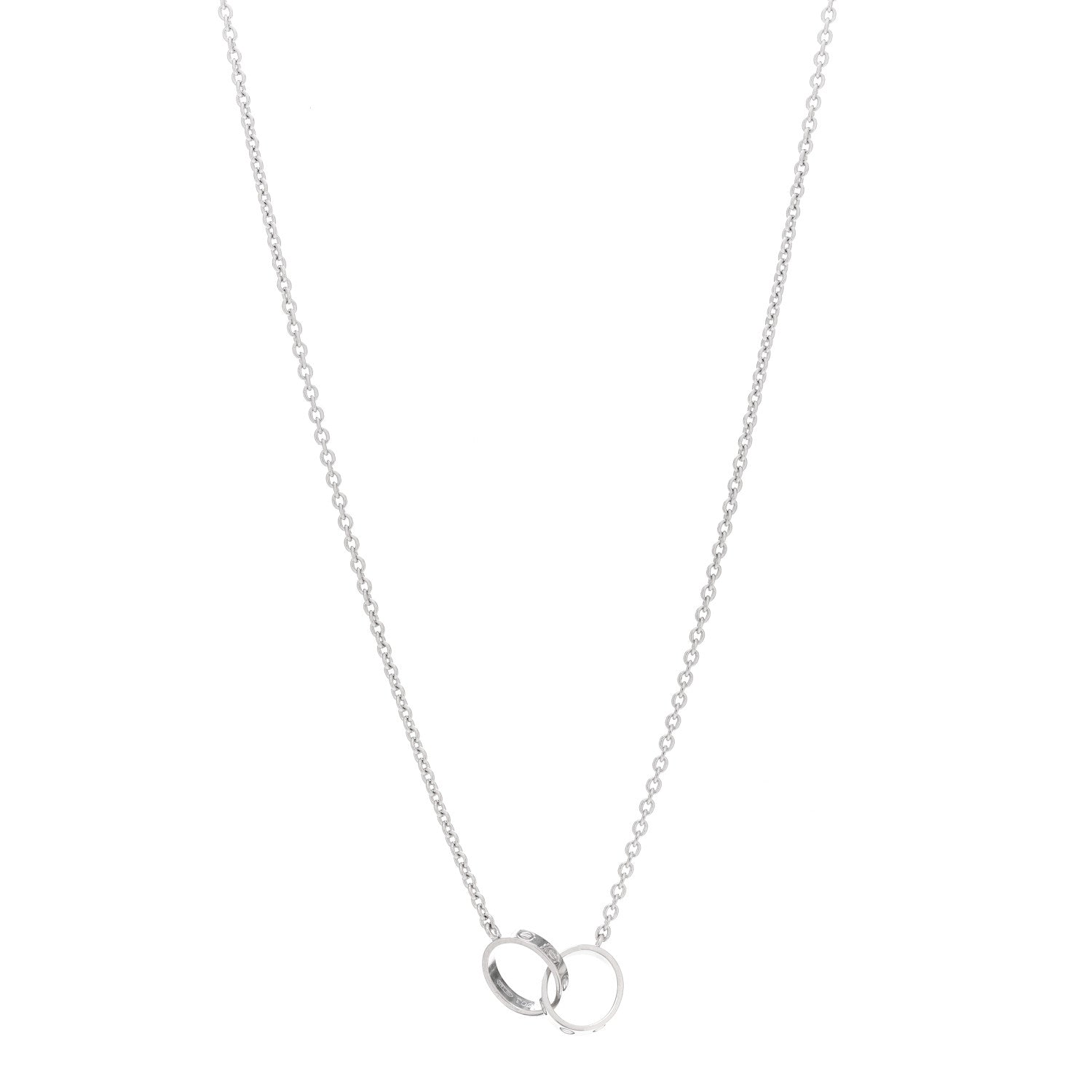 Cartier 18K White Gold Interlocking LOVE Necklace 1 of 4