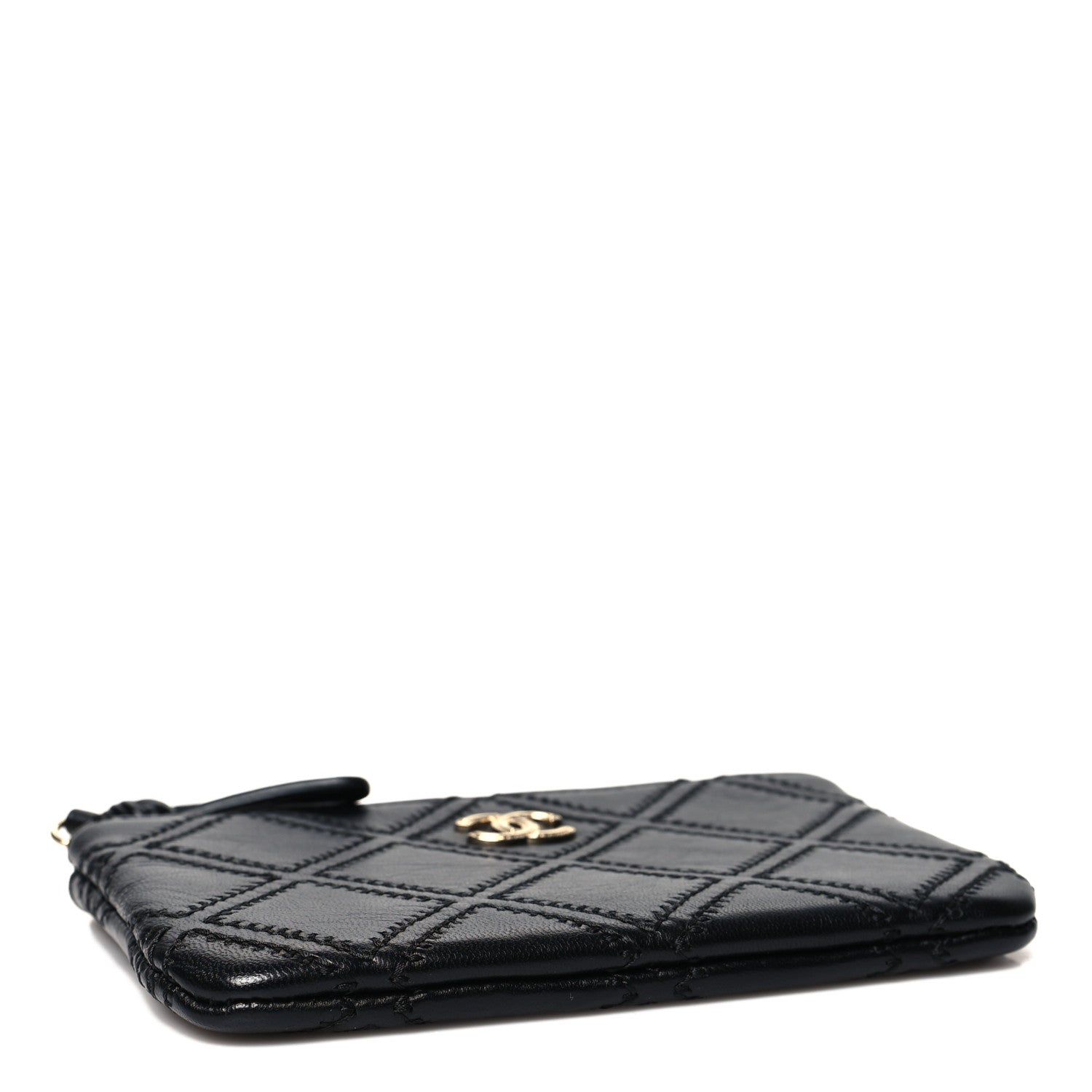 Chanel Lambskin Stitched Small Cosmetic Case Black 4 of 10