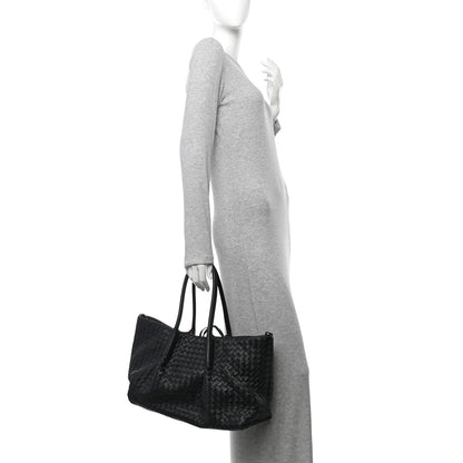 Bottega Veneta Calfskin Intrecciato Pinacoteca Reversible Tote Black Fondant 3 of 10