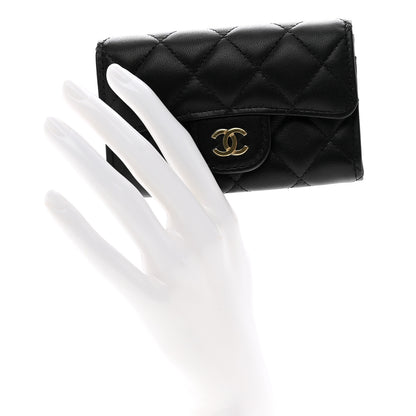 Chanel Lambskin Quilted Flap Card Holder Black 2 of 9