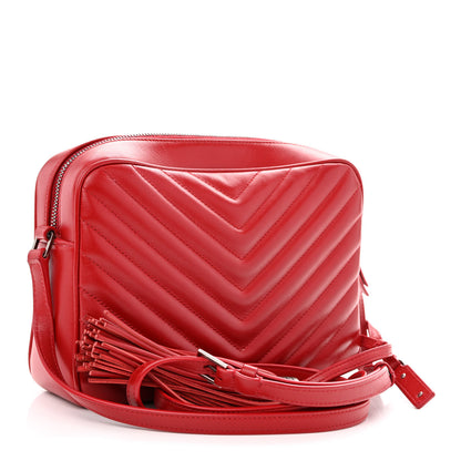 Saint Laurent Calfskin Matelasse Monogram Lou Camera Bag Red 3 of 14