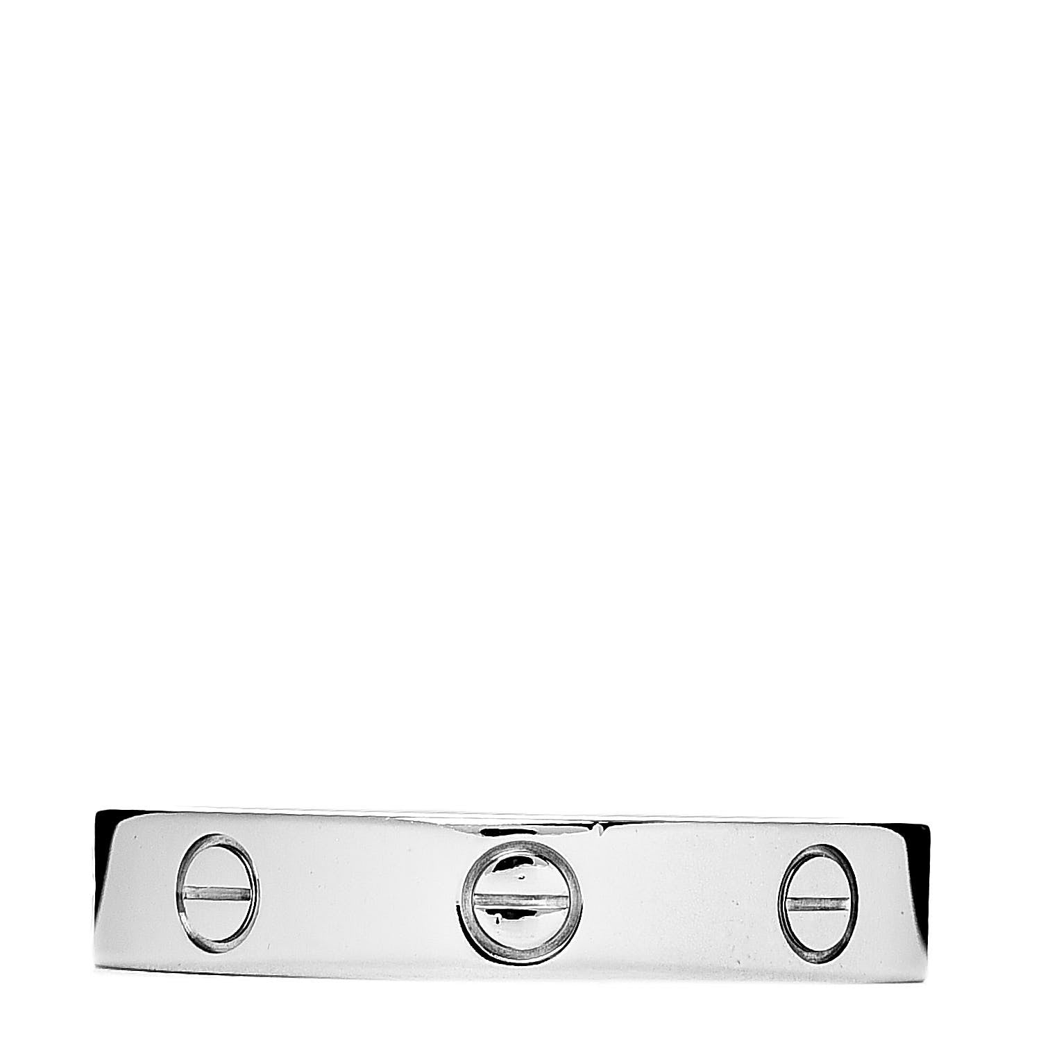 Cartier 18K White Gold 3.5mm LOVE Wedding Band Ring 57 8 3 of 4
