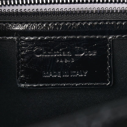 Christian Dior Crinkled Patent Lambskin Cannage Medium Caro Bag Black 6 of 9